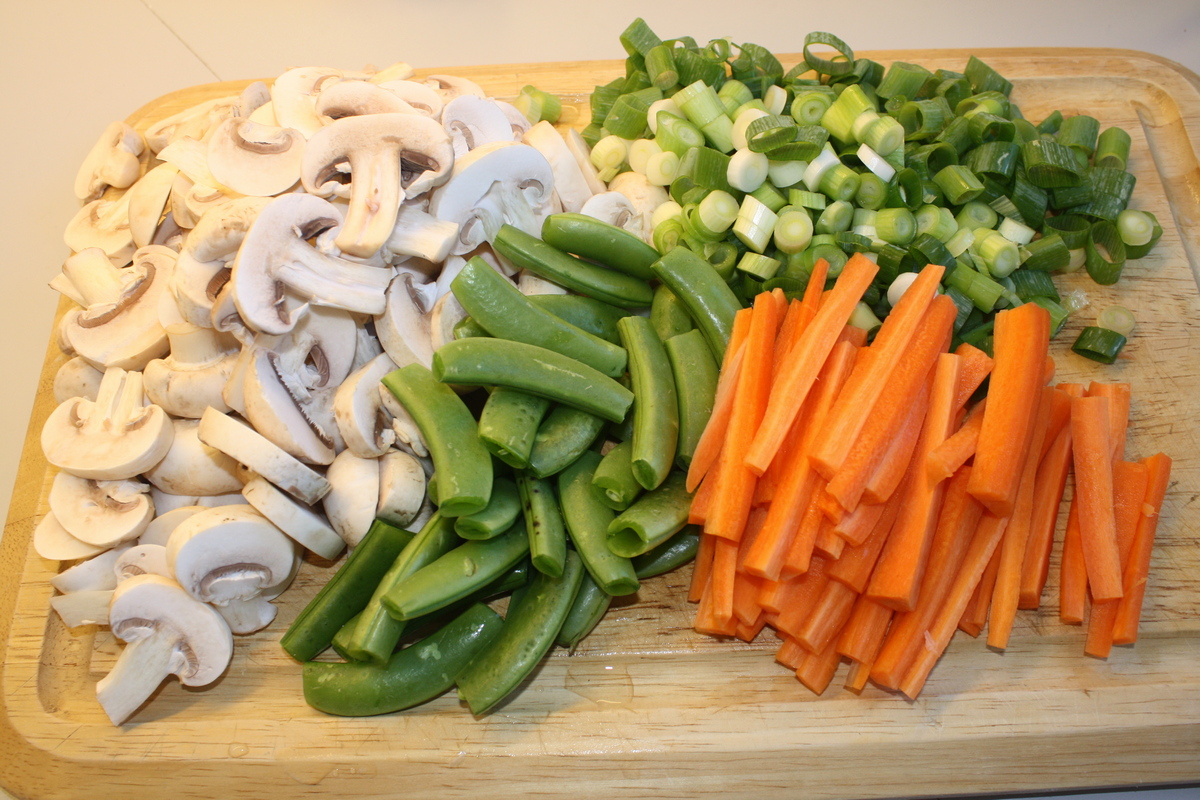 Wok med kylling og groentsager