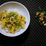 Indisk kyllingefilet med champignon og ris