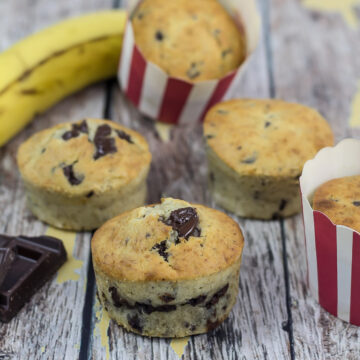 Bananmuffins med chokoladestykker