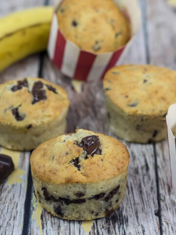 Bananmuffins med chokoladestykker