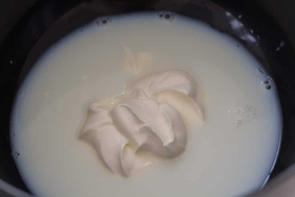 Creme fraiche og mælk