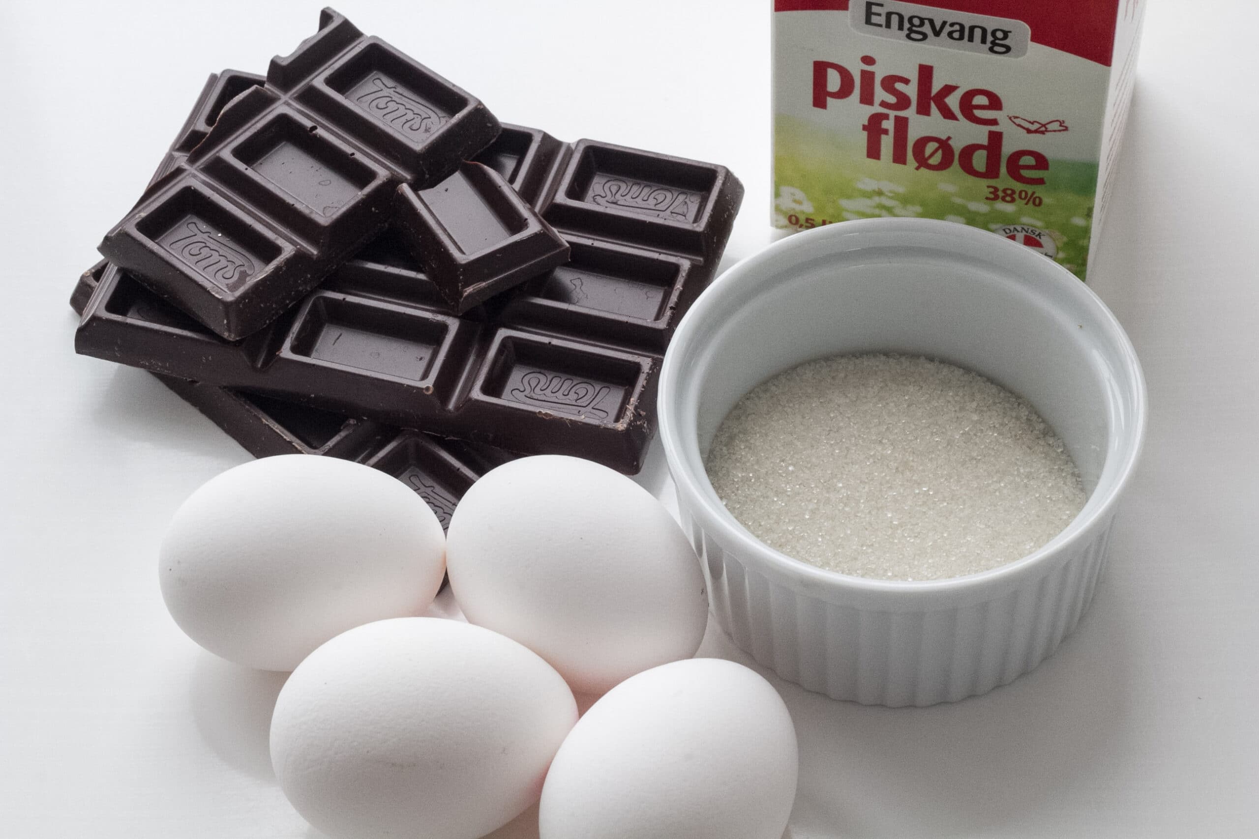 Ingredienser til chokolademousse