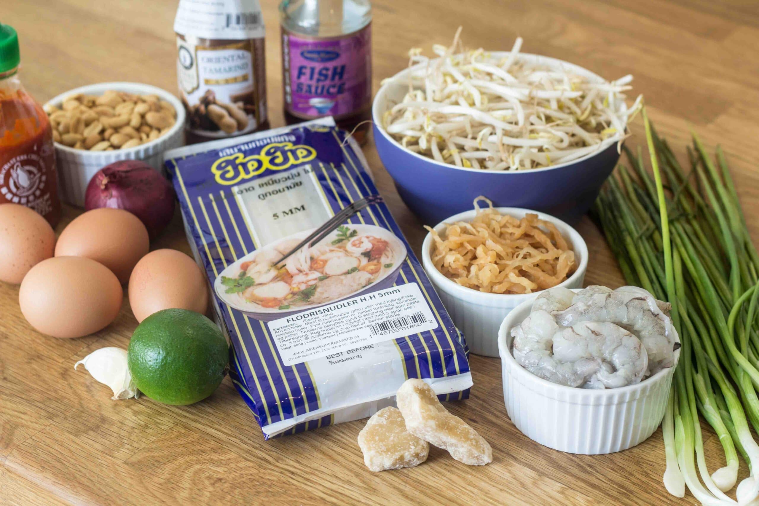 Ingredienser til Pad Thai