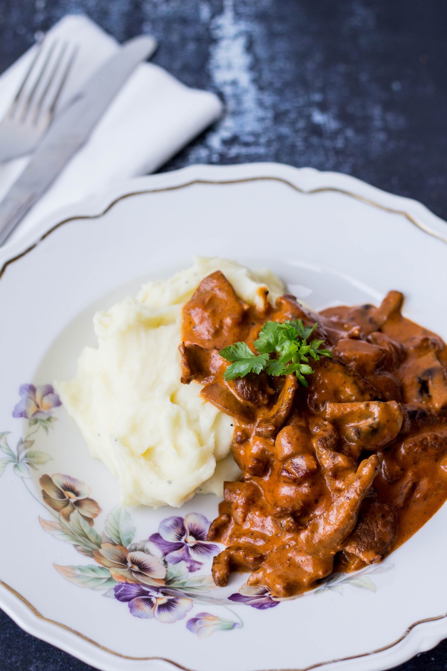 Bøf Stroganoff gryderet