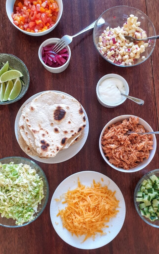 Tacos med pulled chicken
