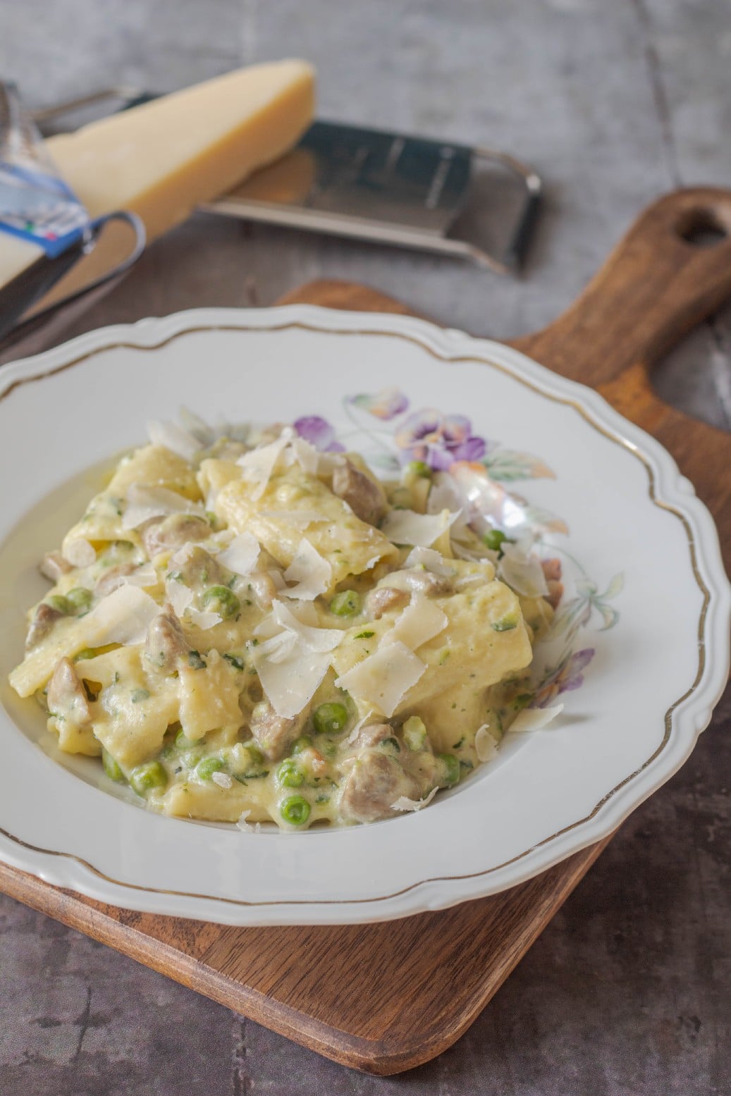 One Pot Pasta med champignon, squash og ærter