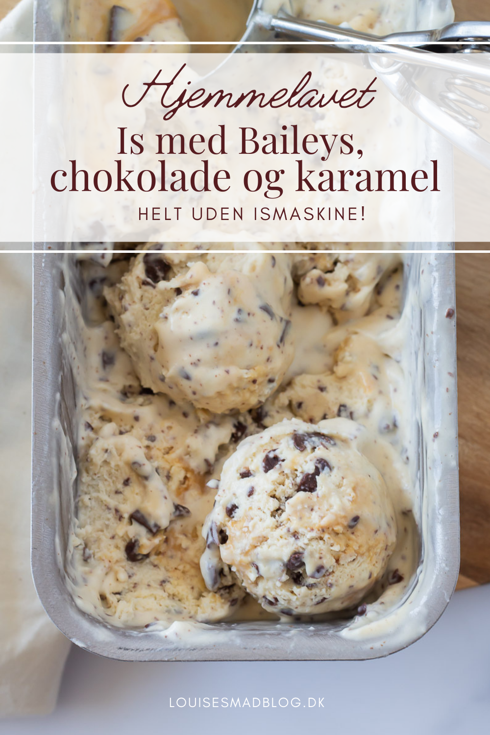 træt af organ marmor Hjemmelavet is med baileys, chokolade og karamel | Uden ismaskine!