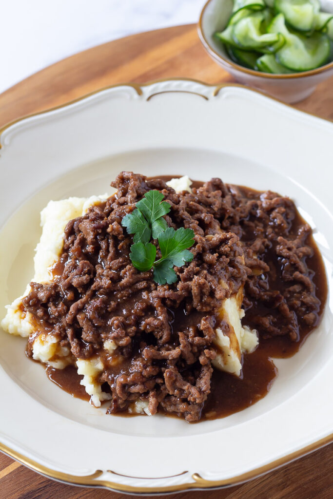 Millionboef med kartoffelmos