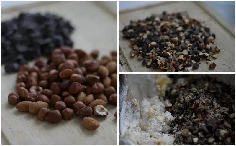 Småkager med chokolade og nødder