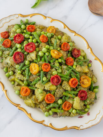 Groen kartoffelsalat med pesto