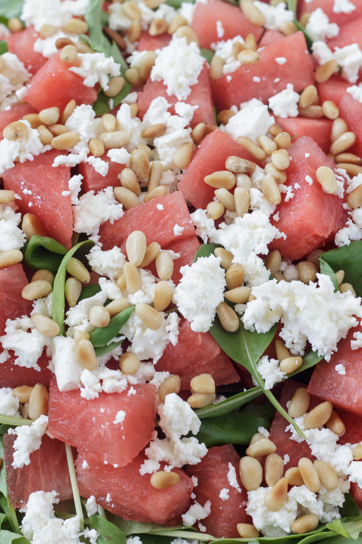 Vandmelonsalat med feta og eventuelt balsamico