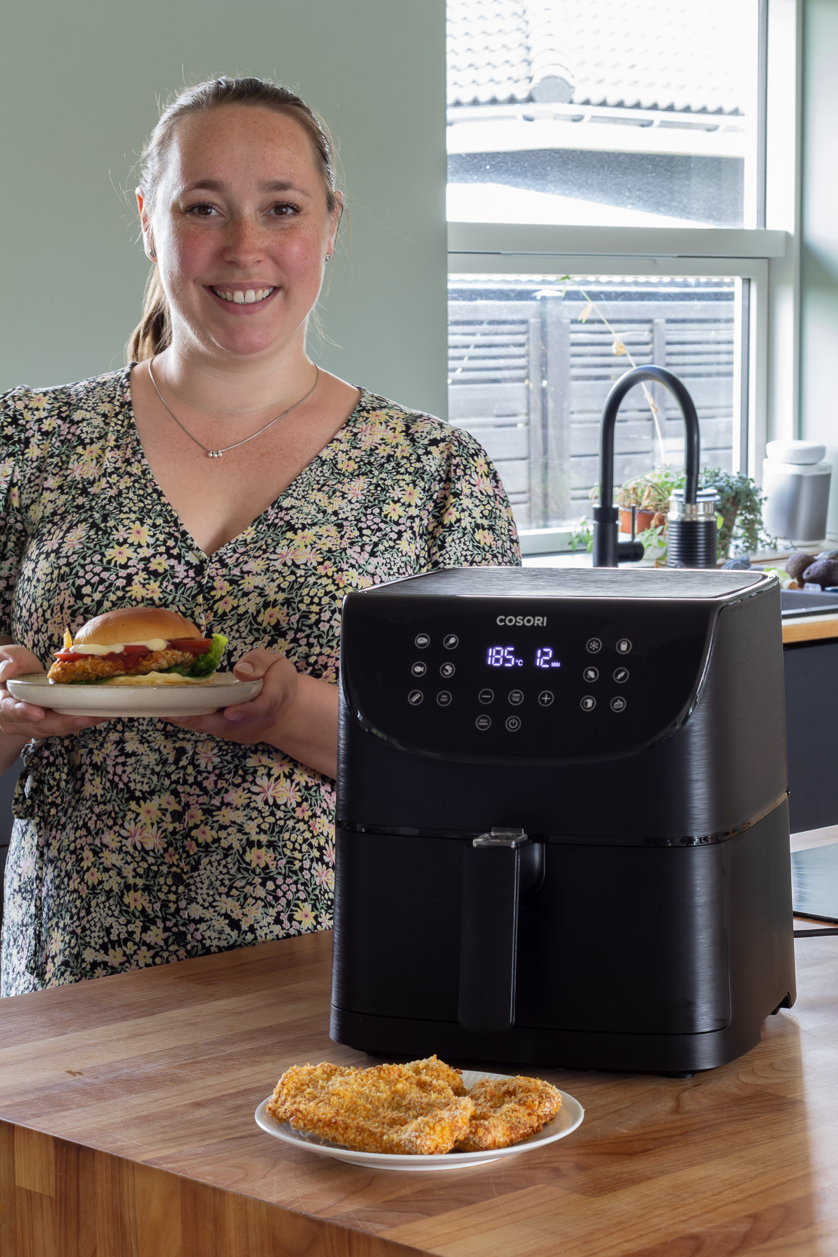 Crispy kyllingeburger i airfryer