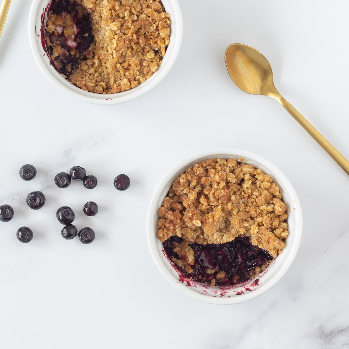 Blåbærcrumble i airfryer
