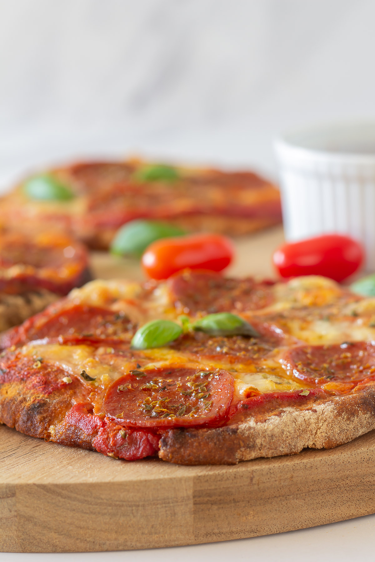 Pita pizza med pepperoni