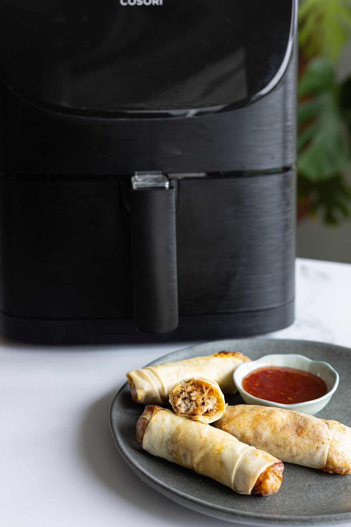 Sproede foraarsruller i airfryer