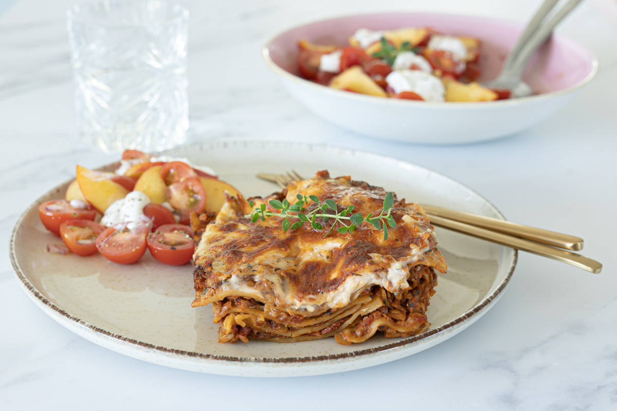 Linselasagne opskrift Vegetarlasagne med linser og aubergine