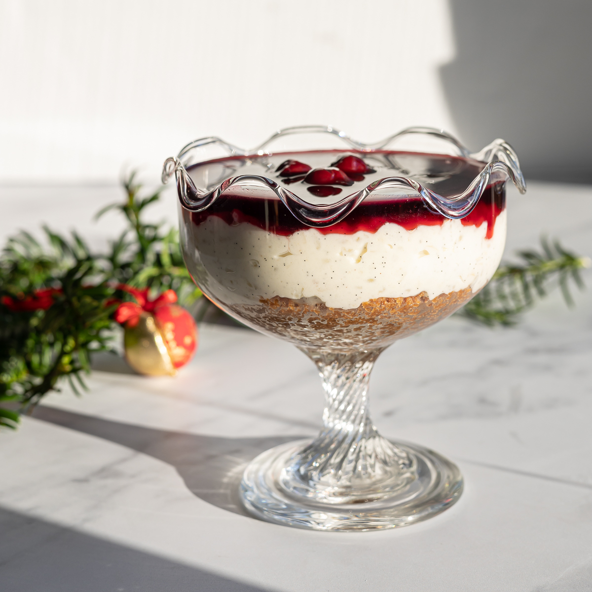 Risalamande cheesecake i glas ()