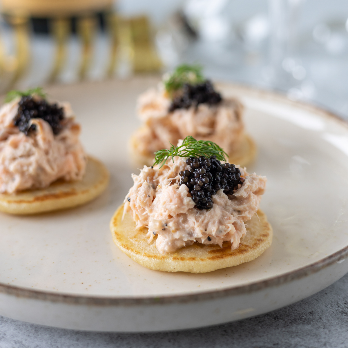 Blinis med lakserilette
